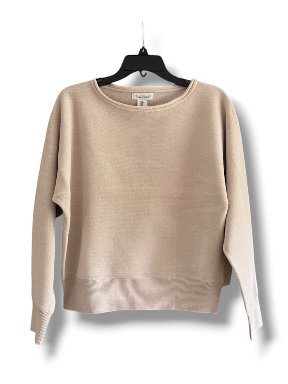 Rachel Zoe  Neutral Beige Crewneck Dolan Sleeve Sweater